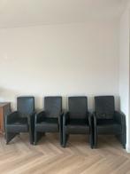 Zwart leren eetkamerstoelen Riva Goossens, Huis en Inrichting, Stoelen, Zwart, Leer, Ophalen of Verzenden, Zo goed als nieuw