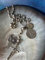 Zilveren rozenkrans met extra bedels, Antiek en Kunst, Antiek | Religie, Ophalen of Verzenden