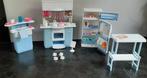 barbie vintage lichtblauwe keuken met extra meubels, Ophalen of Verzenden, Gebruikt, Barbie