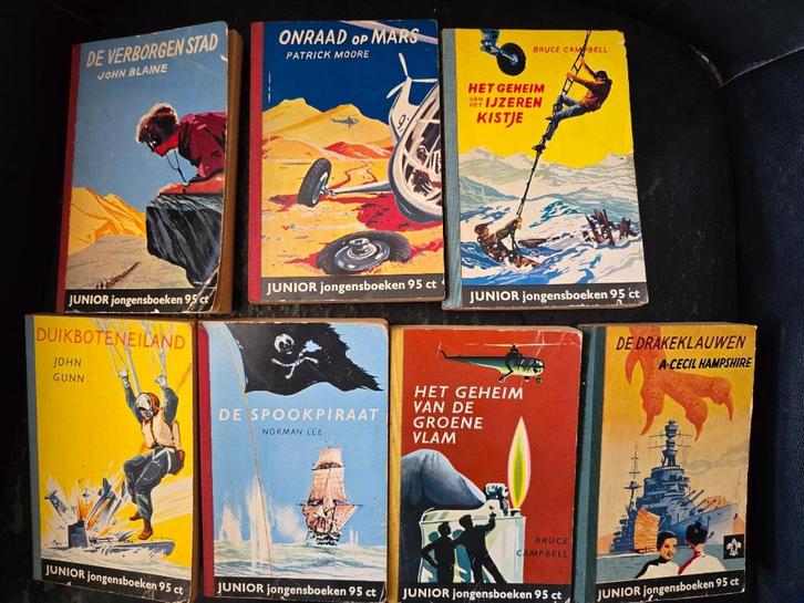 7x 'Junior jongensboeken', die destijds 95 cent kostten., Boeken, Kinderboeken | Jeugd | 10 tot 12 jaar, Gelezen, Fictie, Ophalen