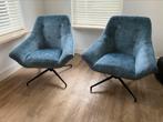 Draaifauteuil (licht)blauw  (prijs = per stuk), Huis en Inrichting, 75 tot 100 cm, Minder dan 75 cm, Gebruikt, Stof