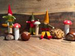 Handgemaakte Wolvilt Kabouters voor Herfsttafel, Ophalen of Verzenden, Nieuw, Figuurtje(s), Wolvilt