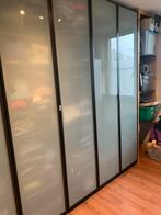 Grote kast met glazen deur. 2 delen van 1 meter elk, Huis en Inrichting, Kasten | Kledingkasten, Ophalen, Gebruikt, 25 tot 50 cm