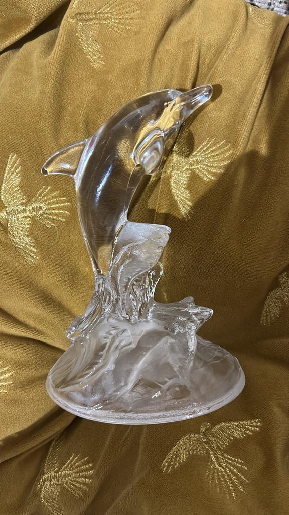 Glazen Dolfijn Beeld, Antiek en Kunst, Antiek | Glas en Kristal, Ophalen of Verzenden