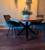 Eettafel rond met stalenpoot 130cm, Huis en Inrichting, Tafels | Eettafels, Ophalen, Rond, Zo goed als nieuw, Vijf personen of meer