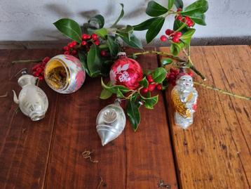 oude kerstballen 5 stuks clown thee pot deukbal beschikbaar voor biedingen