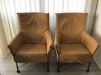 2x Montis Charly fauteuil leder okergeel, 75 tot 100 cm, Minder dan 75 cm, Design, Leer