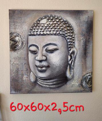 3D grote Buddha canvas painting 60x60cm zgan beschikbaar voor biedingen
