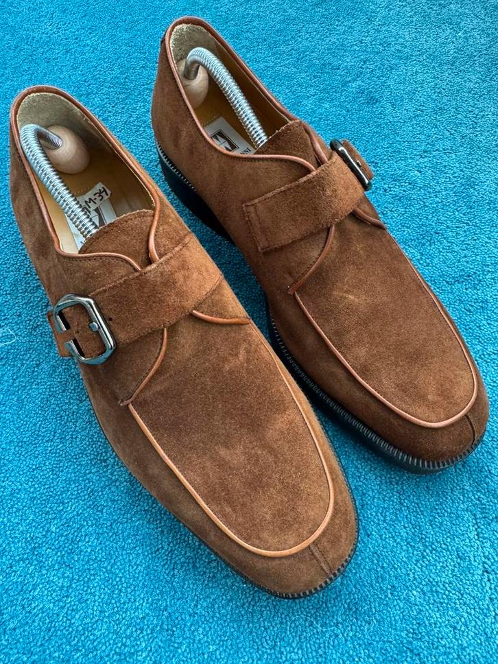 NIEUW Magnanni Gesp Instappers UE44 Suède Bruin, Kleding | Heren, Schoenen, Nieuw, Loafers, Bruin, Verzenden