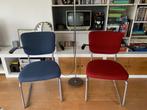 4 x vintage stoelen Friso Kramer, Huis en Inrichting, Stoelen, Blauw, Vier, Gebruikt, Metaal