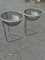 Vintage presenteerbakken, Huis en Inrichting, Tafels | Bijzettafels, Ophalen, Minder dan 55 cm, Gebruikt, Rond