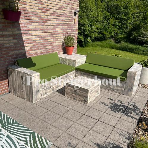 Steigerhout Loungebank Hoekbank Loungeset Tuinset Tuinbank, Tuin en Terras, Tuinsets en Loungesets, Nieuw, Loungeset, Steigerhout