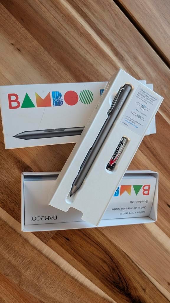 Wacom Bamboo Ink (2nd Gen) Stylus - Grijs, Computers en Software, Tekentablets, Nieuw, Draadloos, Ophalen of Verzenden