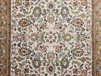 Handmade oriental wool Keshan carpet floral India 201x293cm, Persian Perzisch vintage oosters hype, Crème, 200 cm of meer, Ophalen of Verzenden