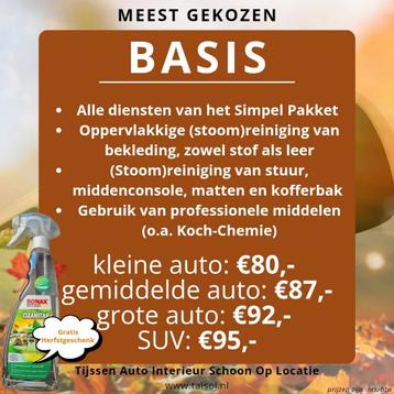 Auto interieur reiniging aan huis in Venray! beschikbaar voor biedingen