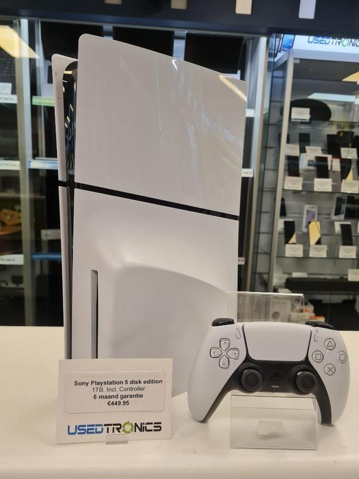 Playstation 5 Slim Disk Edition Incl. Controller, Spelcomputers en Games, Spelcomputers | Sony PlayStation 5, Gebruikt, Playstation 5