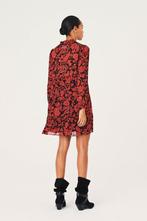 ba&sh Azur Floral-print Crepe jurk in Brick, bloemenprint, Maat 42/44 (L), Ophalen of Verzenden, Zo goed als nieuw, Boven de knie