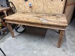 Stevige Houten Werkbank / Tafel, Ophalen, Gebruikt, 70 tot 120 cm, Bankschroef