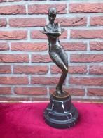 danseres in fraaie pose, brons en marmer, Antiek en Kunst, Kunst | Beelden en Houtsnijwerken, Ophalen of Verzenden