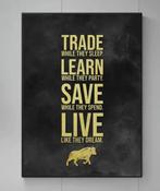 Crypto Trading Canvas Trade/Learn/Save/Live (excl. lijst), Huis en Inrichting, Nieuw, Print, Minder dan 50 cm, Ophalen of Verzenden