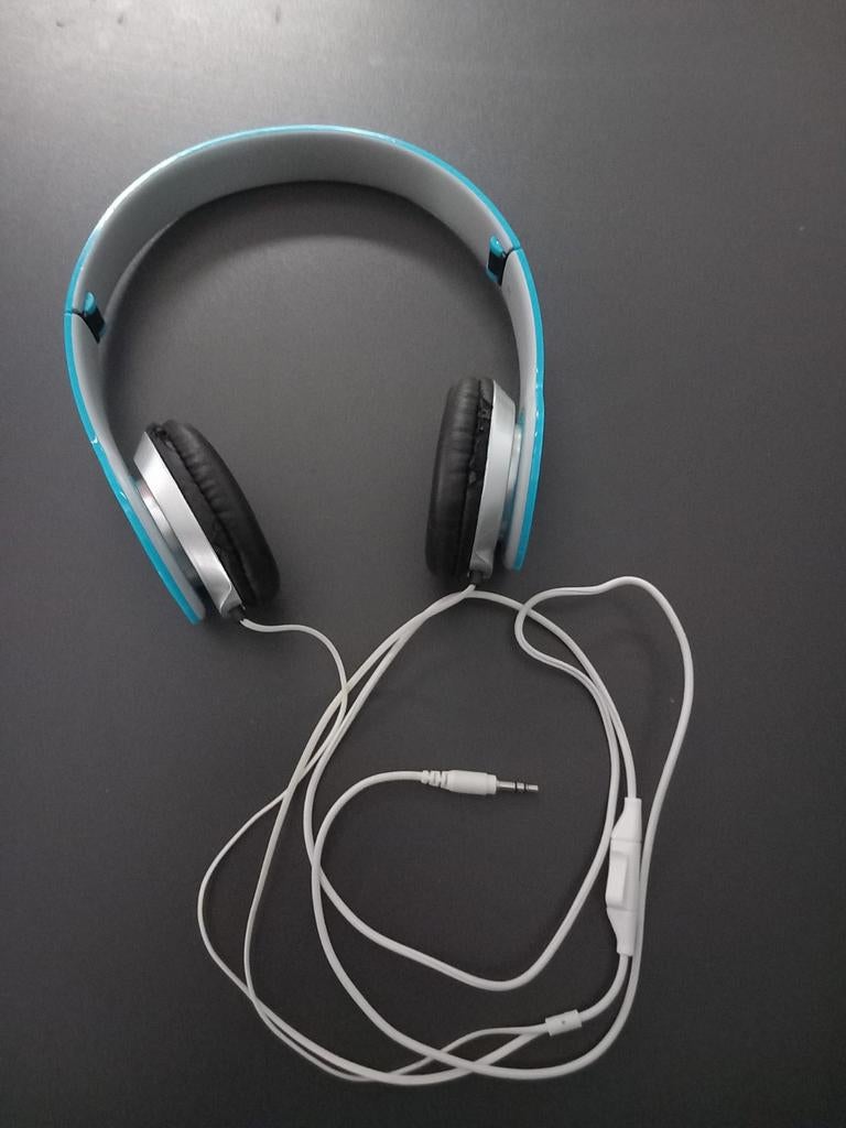 Blauwe koptelefoon met draad, Audio, Tv en Foto, Koptelefoons, Ophalen of Verzenden, Zo goed als nieuw, Overige merken