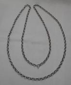 Zilveren hele lange jasseron schakel ketting nr.1465, Verzenden, Zo goed als nieuw, Zilver, Zilver
