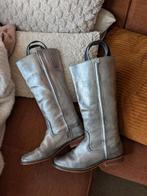 Leren knie laarzen grijs zilver maat 37, Hoge laarzen, Verzenden, Zo goed als nieuw, Grijs