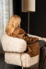 NIEUWE harige FAUTEUIL ARMSTOEL champagne onderstel, Ophalen, Pietseweg 13A Oud Gastel, Nieuw, 75 tot 100 cm