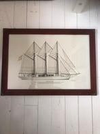 62x44 cm lijst met zeilschip M. A. Esteve 86 Cruz del Sur, Ophalen of Verzenden