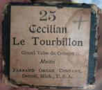Pianola rol Cecilian Le Tourbillin. Farrand organ mich.U.S.A, Ophalen of Verzenden