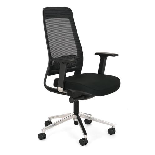 MN Lissabon Netweave Bureaustoel Zwart Chroom, Huis en Inrichting, Bureaustoelen, Nieuw, Bureaustoel, Zwart, Ergonomisch, Ophalen of Verzenden