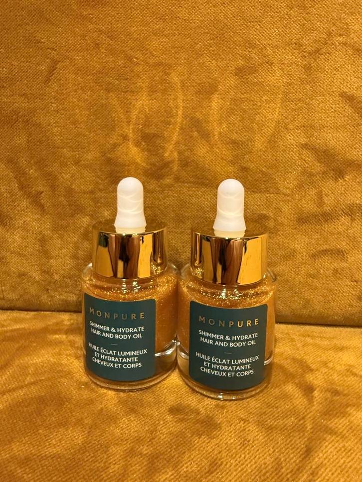 Monpure Shimmer & Hydrate hair and body oil 30 ml, Sieraden, Tassen en Uiterlijk, Uiterlijk | Lichaamsverzorging, Nieuw, Bodylotion, Crème of Olie