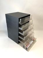 cassette opbergbox + lades, kunststof vintage, jaren ‘70-'80, Cd's en Dvd's, Cassettebandjes, Gebruikt, Overige genres, Ophalen of Verzenden
