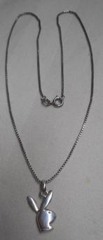 Zilveren ketting met hanger Playboy bunny nr.195, Sieraden, Tassen en Uiterlijk, Kettingen, Met hanger, Verzenden, Zo goed als nieuw