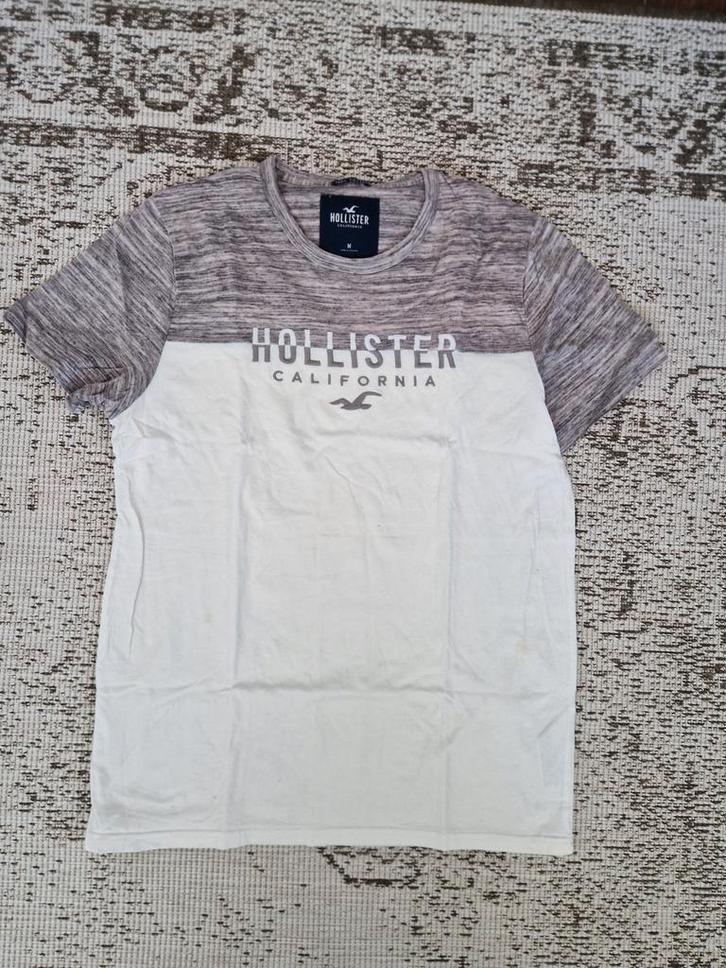 Hollister california T-shirt heren maat M wit/grijs, Kleding | Heren, T-shirts, Zo goed als nieuw, Maat 48/50 (M), Wit, Ophalen of Verzenden