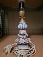 Vintage Porseleinen Tafellamp met Bloemen, Antiek en Kunst, Ophalen of Verzenden