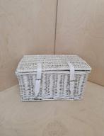 Witte rieten fietsmand met deksel, Ophalen of Verzenden, Nieuw, Fietsmand