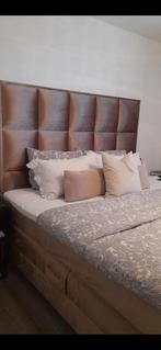 Elektrische Boxspring met televisielift, Ophalen, Tweepersoons, Zo goed als nieuw, 180 cm