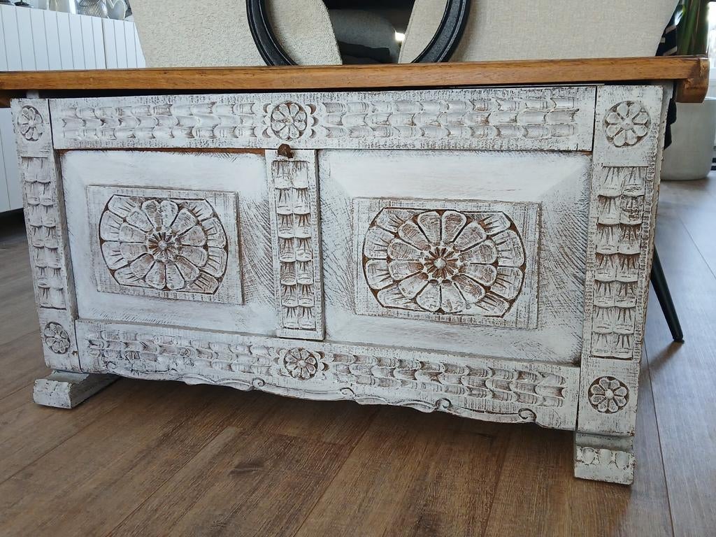 Eiken dekenkist / opbergkist, Huis en Inrichting, Woonaccessoires | Kisten, Ophalen, Gebruikt, 50 tot 100 cm, Minder dan 50 cm