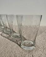 Vintage chique gegraveerde waterglazen, Overige typen, Ophalen of Verzenden, Zo goed als nieuw, X