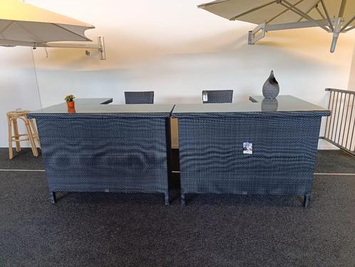 Nieuwe 4-Seasons Barbados bar met glasplaat incl. 2 krukken, Huis en Inrichting, Barren, Nieuw, Inclusief barstoelen, Ophalen