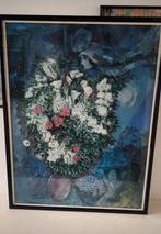 Marc Chagall Boeket met vliegende geliefden reproductie, Ophalen of Verzenden