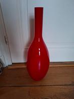 Grote Rode Vaas, 51 cm, 50 tot 75 cm, Ophalen of Verzenden, Rood, Glas