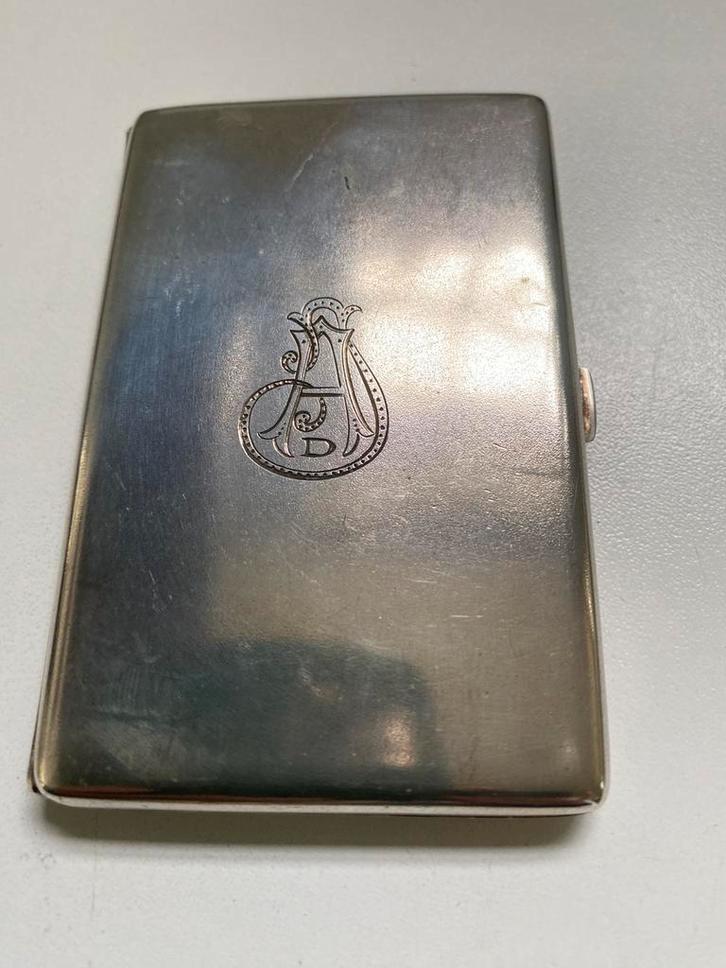 Antiek Zilveren Sigaretten koker / Visitekaartjesdoosje 1922, Antiek en Kunst, Antiek | Goud en Zilver, Zilver, Ophalen of Verzenden