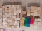 Houten blokjes hout kubus kubussen kubusjes klein kleine, Ophalen of Verzenden, Gebruikt