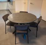 Eettafel met 4 Stoelen - Grijs, Huis en Inrichting, Stoelen, Ophalen, Zo goed als nieuw, Vier, Metaal