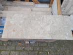 Grote partij travertin, 36 tegels en plinten., Ophalen, 60 cm of meer, Hardsteen, Nieuw