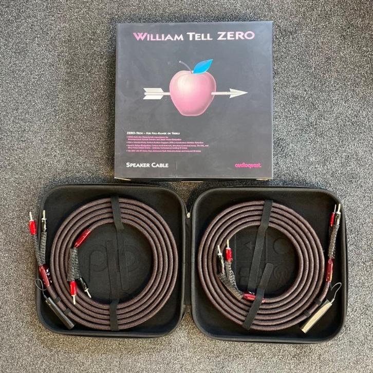 Audioquest William Tell Zero 450cm speakerkabelset (ex-demo), Audio, Tv en Foto, Audiokabels en Televisiekabels, Gebruikt, Luidsprekerkabel