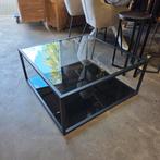 Salontafel Blackhill Glas met zwart frame van Kave Home, Ophalen, Kave home, 100 tot 150 cm, .