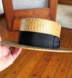 Hoed in stro, antiek vintage, Ophalen of Verzenden, Zo goed als nieuw